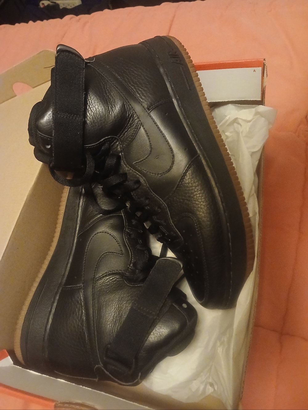 Nike Men’s Black High-Top Sneakers with Gum Sole